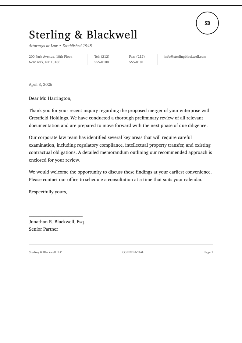 Classic professional decorative letterhead